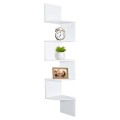 5 Tier Floating Corner Shelves For Indoor - White