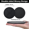 6 Pack Silicone Coasters Set With Holder For Drink Cup Barware - Black