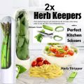Herb Savor Pods and Scissor Set For Refrigerator Fresh Keeper Storage - 3 Piece