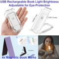USB Rechargeable Flexible LED Book Reading Light With 4x Magnetic Bookmarks