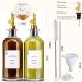 2 Pack Glass Olive Oil and Vinegar Dispenser Coffee Syrup Bottle Set - 500ml