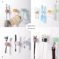 8 Piece Silicone Self Adhesive Hooks Toothbrush Holders & Multipurpose