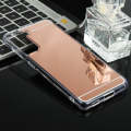 For Samsung Galaxy S21 5G TPU + Acrylic Luxury Plating Mirror Phone Case Cover(Rose Gold)