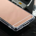 For Samsung Galaxy S21 5G TPU + Acrylic Luxury Plating Mirror Phone Case Cover(Rose Gold)