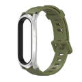 For Xiaomi Mi Band 6 / 5 / 4 / 3 Mijobs Flat Hole Silicone Watch Band, Style:GT Case(Army Green+S...