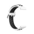 For Samsung Galaxy Watch 46mm / Gear S3 Universal Sports Two-tone Silicone Watch Band(White Black)