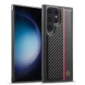 For Samsung Galaxy S24 Ultra 5G LC.IMEEKE 3 in 1 Carbon Fiber Texture Shockproof Phone Case(Black)
