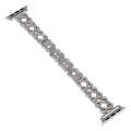 For Apple Watch SE 2023 44mm Hearts Crossed Diamond Metal Watch Band(Starlight Color)