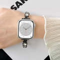 For Apple Watch SE 40mm Diamond Hearts Metal Chain Watch Band(Starlight)
