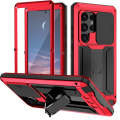 For Samsung Galaxy S24 Ultra 5G R-JUST Sliding Camera Life Waterproof Holder Phone Case(Red)