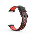 For Huawei Watch Fit 2 Two-Color Perforated Silicone Watch Band(Black+Red)