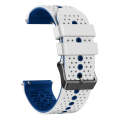 For Samsung Gear S3 Classic 22mm Perforated Two-Color Silicone Watch Band(White+Blue)