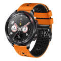 For Honor Watch Dream 22mm Perforated Two-Color Silicone Watch Band(Orange+Black)