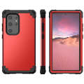 For Samsung Galaxy S24 Ultra 5G 3 in 1 Silicone Hybrid PC Shockproof Phone Case(Red)