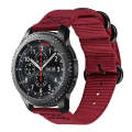 For Samsung Galaxy Watch Active 2 18mm / Gear S3 Nylon Three-ring Watch Band(Wine Red)