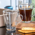 Glass Teacup Set - 6 Piece Elegant Clear Glass Tea and Coffee Mug Set (165ml)
