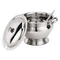 Soup Tureen -21cm Stainless Steel Soup Tureen with Lid and Serving Ladle