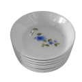 Porcelain Dessert Bowl - Set of 4 White Flower Decorated 16cm Porcelain Dessert Bowl
