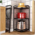Stylish Metal 3 Tier Multipurpose Kitchen Shelf Corner Storage Rack Organizer