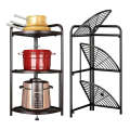 3 Tier Storage Rack Organizer - Stylish Metal 3 Tier Multipurpose Kitchen Shelf Corner Storage Ra...