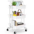 Multi-Functional 3 Tier Utility Rolling Storage Organizer Trolley Cart with Wheels