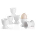 Egg Cup Set - 8 Piece White Porcelain Footed Egg Cup Set
