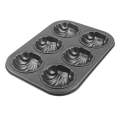 Muffin Baking Trays - Set of 2 Shell Shaped 6 Hole Non-Stick Flat Bottom Carbon Steel DIY Muffin ...