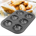 Shell Shaped 6 Hole Non-Stick Flat Bottom Carbon Steel DIY Muffin Backing Tray