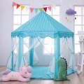 Blue Kids Castle Play Tent - Hexagon Playhouse Castle Play Tent Indoor Outdoor with Star Lights a...