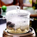 Borosilicate Glass Pot - Clear Borosilicate Glass Cooking Pot with Lid (1350ml)