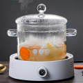 Borosilicate Glass Pot - Clear Borosilicate Glass Cooking Pot with Lid (1350ml)