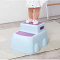 Childrens Two-Step Stool - Ergonomic Plastic Toddler Two-Step Anti-Slip Stool with Handles
