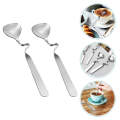 Curved Handle Spoons - Set of 6 Stainless Steel Curved Handle Stirring Twist Dessert Coffee Spoons