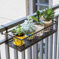 Shelf Flower Pot Holder - Decorative Hanging Metal Balcony Patio Planter Railing Shelf Flower Pot...