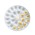 Egg Platter Tray - Elegant White Porcelain Deviled Egg Platter Tray