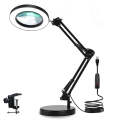 Flexible Clamp-on Table Magnifying Glass with Light and Stand