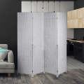 Partition Room Divider - Folding Plastic White and Grey 4 Panel Privacy Screen Room Divider