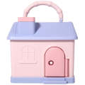 House Shaped Piggy Bank - Portable House Shaped Money Saving Piggy Bank with Handle and Key