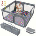 Baby Playpen Set - Indoor Portable Soft Breathable Mesh Baby Playpen Set with Storage Bag