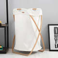 Laundry Basket - Large Foldable Laundry Basket with X-Type Bamboo Frame