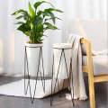 Metal Potted Plant Stand - Decorative 2 Flower Flower Pot Planters with Metal Stand