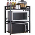 Microwave Oven Rack - Kitchen Microwave Oven Holder Rack Iron Storage Organizer Shelf Stand (2-La...