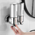 Bathroom Soap Dispensers - 2 Chamber Modern Wall Mount Round Bathroom Soap Bottle Dispensers