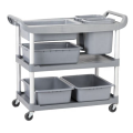 Multi-Purpose Storage Cart Trolley - Plastic Wheeled Cart Trolley Hand with Bins, Handles and Loc...