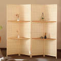 Bamboo Foldable Home Office Divider Partition Wall with Removable Stor...
