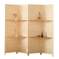 Bamboo Foldable Home Office Divider Partition Wall with Removable Stor...