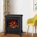 Electric Fireplace Heater - Portable Vintage Style Realistic Flame Effect Freestanding Electric F...