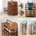 Entryway Shelf Free Stand Rack Shoe Bamboo Foldable Storage Organizer