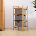 Bambo Bathroom Rack - Freestanding Bambo Bathroom Rack with Sliding Storage Baskets