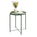 Side End Table - Round Metal Side End Table with Tray Top Detachable Coffee Table